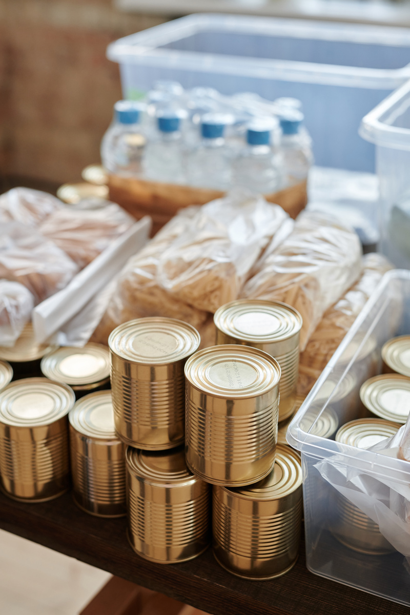 A Close-Up Shot of Food Donations